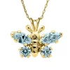 Children's Cubic Zirconia Pendant With Blue Butterfly In 14K Yellow Gold
