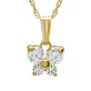 Children's Cubic Zirconia Butterfly Pendant In 14K Yellow Gold