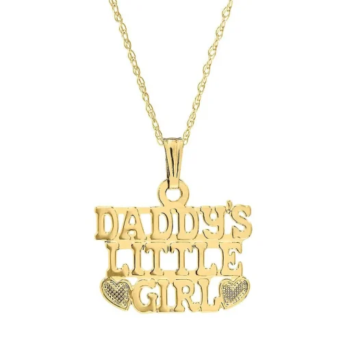 Children's "Daddy's Little Girl" Pendant In 14K Yellow Gold