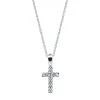 Children's Diamond Cross Pendant In 14K White Gold