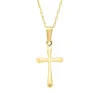 Children's Domed Cross Pendant In 14K Yellow Gold