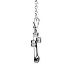 Children's Heart Cross Pendant In Sterling Silver