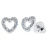 Children's Open Heart Stud Earrings In Sterling Silver