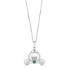Cinderella Diamond And London Blue Topaz Carriage Pendant In Sterling Silver (1/10 Ct. Tw.)