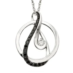 Circle Of Love® 1/5 Ct. Tw. Black & White Diamond Pendant In Sterling Silver