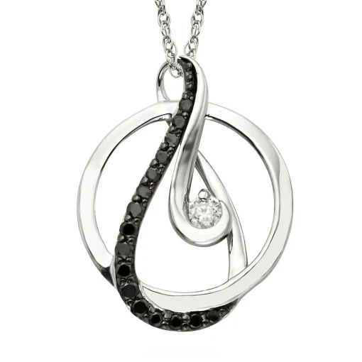 Circle Of Love® 1/5 Ct. Tw. Black & White Diamond Pendant In Sterling Silver