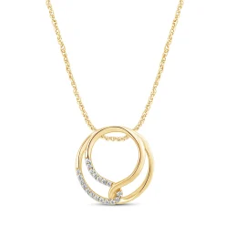 Circle Pendant In 10K Yellow Gold (1/10 Ct. Tw.)
