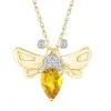 Citrine & Diamond Accent Bee Pendant In 10K Yellow Gold