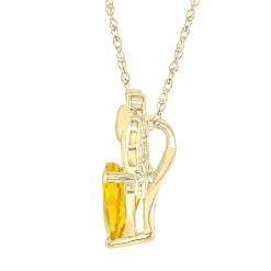 Citrine & Diamond Accent Bee Pendant In 10K Yellow Gold