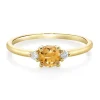 Citrine & Diamond Ring In 10K Yellow Gold