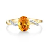 Citrine & Diamond Ring In 10K Yellow Gold