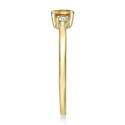Citrine & Diamond Ring In 10K Yellow Gold