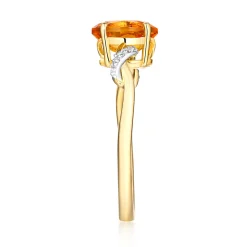 Citrine & Diamond Ring In 10K Yellow Gold