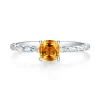 Citrine & Lab Created White Sapphire Layering Ring In Sterling Silver