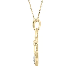 Claddagh Pendant With Diamond Accents In 10K Yellow Gold