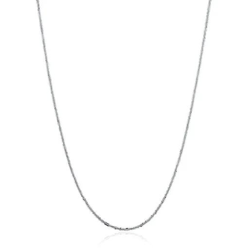 Criss Cross Chain In 14K White Gold, 18"