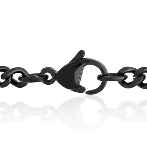 Cross Pendant With Black Diamond Accents In Black And Blue Ion-Plated Stainless Steel (1/4 Ct. Tw.)