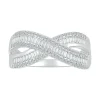 Crossover Ring With Baguette Diamonds In 10K White Gold (5/8 Ct. Tw.)