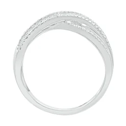 Crossover Ring With Baguette Diamonds In 10K White Gold (5/8 Ct. Tw.)
