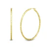 Crystal Cut Hoop Earrings In 14K Yellow Gold