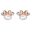 Crystal Minnie Mouse Stud Earrings In Sterling Silver & 14K Rose Gold