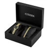 Crystal Watch & Bracelet Set In Yellow Gold-Tone Ion-Plated Stainless Steel