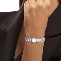 Crystal Women's Watch & Bracelet Set In Stainless Steel