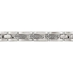 Crystal Women's Watch & Bracelet Set In Stainless Steel