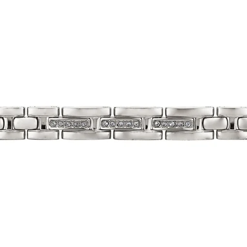 Crystal Women's Watch & Bracelet Set In Stainless Steel