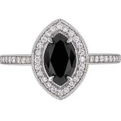1 1/4 Ct. Tw. Black & White Diamond Ring In 10K White Gold