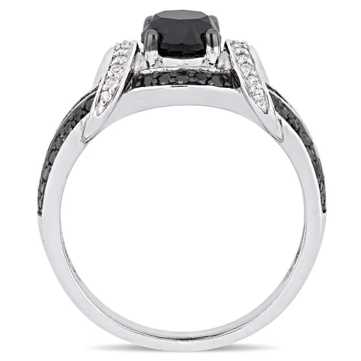 1 3/8 Ct. Tw. Black & White Diamond Ring In 10K White Gold