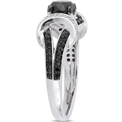 1 3/8 Ct. Tw. Black & White Diamond Ring In 10K White Gold