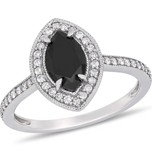 1 1/4 Ct. Tw. Black & White Diamond Ring In 10K White Gold