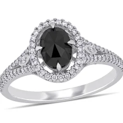 1 1/4 Ct. Tw. Black & White Diamond Ring In 14K White Gold