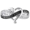 1/8 Ct. Tw. Black & White Diamond Heart Ring In Sterling Silver