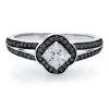 3/8 Ct. Tw. Black & White Diamond Promise Ring In Sterling Silver