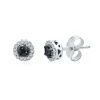 1/4 Ct. Tw. Black & White Diamond Halo Stud Earrings In Sterling Silver