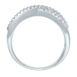 1 Ct. Tw. Black & White Diamond Crossover Band In 10K White Gold