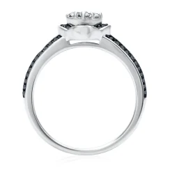 3/8 Ct. Tw. Black & White Diamond Promise Ring In Sterling Silver
