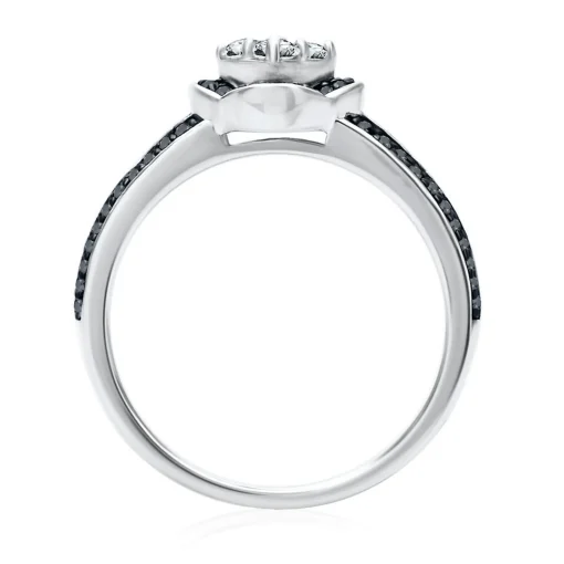 3/8 Ct. Tw. Black & White Diamond Promise Ring In Sterling Silver