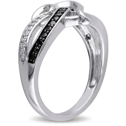 1/8 Ct. Tw. Black & White Diamond Heart Ring In Sterling Silver