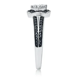 3/8 Ct. Tw. Black & White Diamond Promise Ring In Sterling Silver