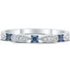 1/8 Ct. Tw. Blue & White Diamond Stack Band In 10K White Gold