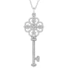 1/4 Ct. Tw. Diamond Antique Key Pendant In 10K White Gold