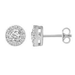 1/2 Ct. Tw. Diamond Aura Illusion Stud Earrings In 10K White Gold