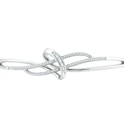 1/4 Ct. Tw. Diamond Bangle Bracelet In Sterling Silver