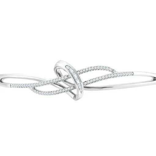 1/4 Ct. Tw. Diamond Bangle Bracelet In Sterling Silver
