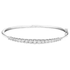 1/4 Ct. Tw. Diamond Bangle Bracelet In Sterling Silver
