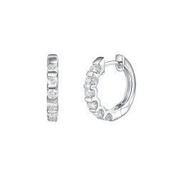1/2 Ct. Tw. Diamond Channel Set Hoop Earrings In 10K White Gold