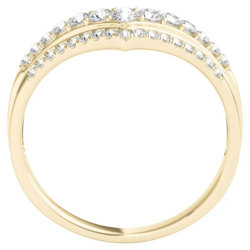 1/3 Ct. Tw. Diamond Chevron Ring In 10K Yellow Gold